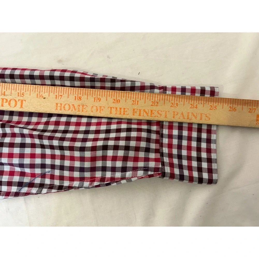 Robert Graham Modern Contras  Cuff‎ Mult-Color Gingham Plaid Mens Sz L Shirt